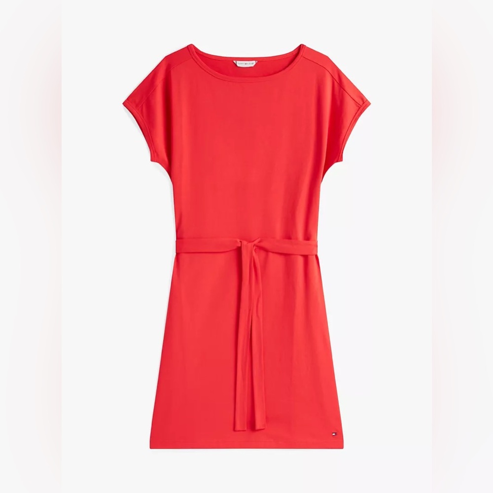 Brand New Tommy Hilfiger Women’s Coral Belted Stretch T-Shirt Dress, Size M, NWT - Picture 5 of 7